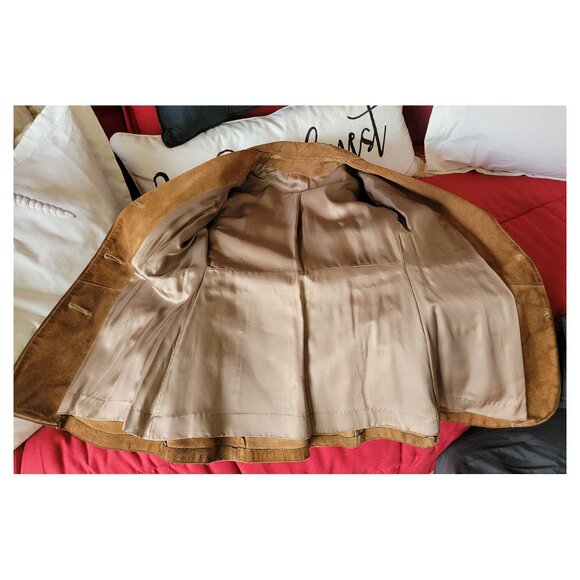 Vintage Brown Suede Corset Style Blazer - Picture 5 of 5